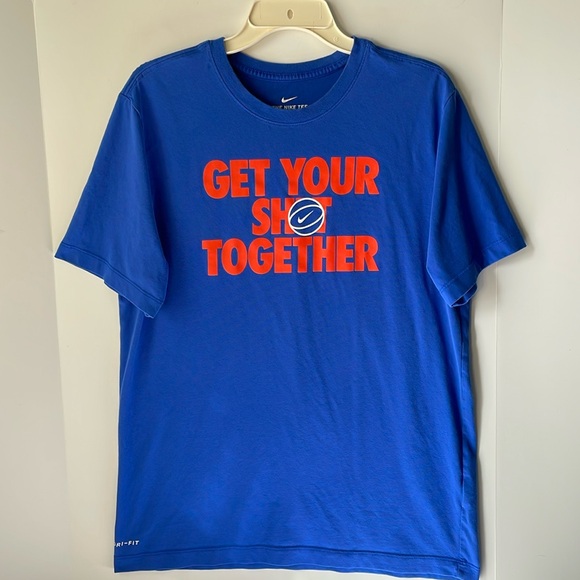 Nike Men's Large " Get your shot together " Tee shirt Dri-fit  Short Sleeve - Picture 1 of 7